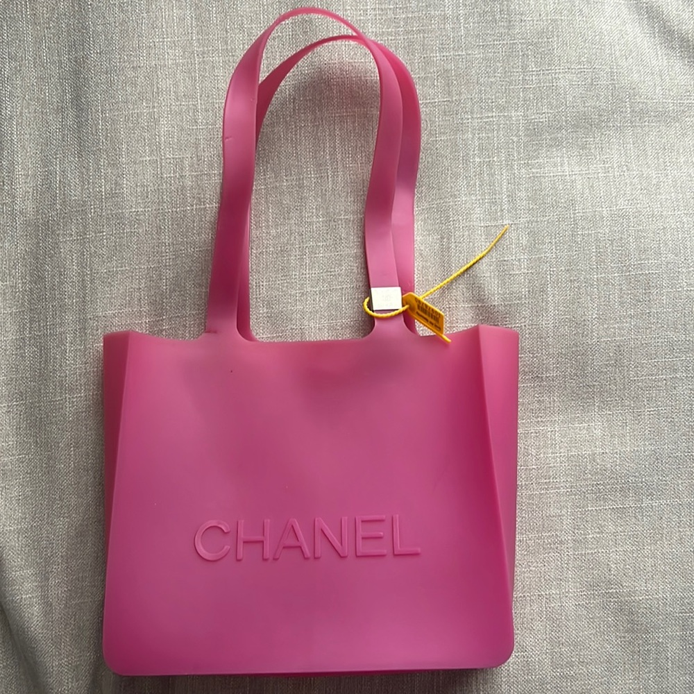 Chanel Pink Jelly Rubber Shoulder Tote Bag